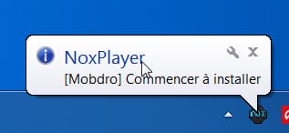 Nox App Player installing the Mobdro APK