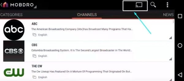 Connect Mobdro to Chromecast